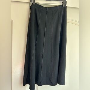 EILEEN FISHER Black Wool Seamed A-Line Skirt, Sz M NWOT